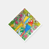 Wasserfarbenpartikel Papageien Napkins Serviette (Ecke)