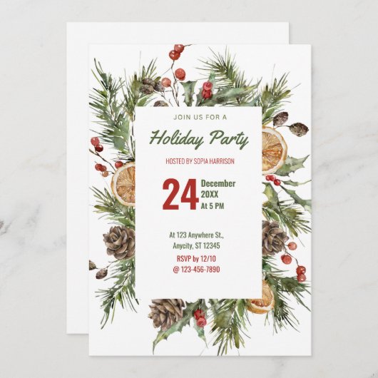 Wasserfarbenpartys Einladung (Vorne/Hinten)