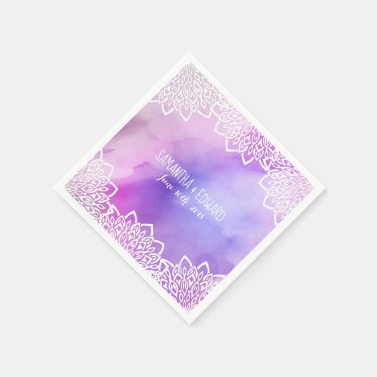 Wasserfarbenpastells Boho Wedding Napkins Serviette (Ecke)