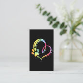 Wasserfarbenpaw und Herzdesign Hund Lover Visitenkarte (Stehend Vorderseite)