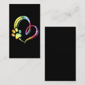 Wasserfarbenpaw und Herzdesign Hund Lover Visitenkarte (Vorne/Hinten)