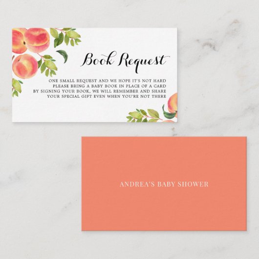 Wasserfarbenpeaches Kinderdusche Reservierungskart Platzkarte (Vorne/Hinten)