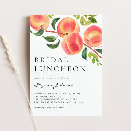 Wasserfarbenpeaches Sommer Bridal Luncheon Einladung