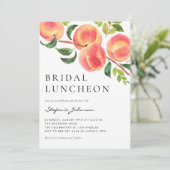 Wasserfarbenpeaches Sommer Bridal Luncheon Einladung (Stehend Vorderseite)