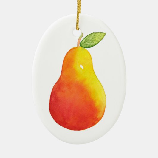 Wasserfarbenpear Keramik Ornament (Vorne)