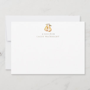 Wasserfarbenpeere Personalisiert Stationery Mitteilungskarte