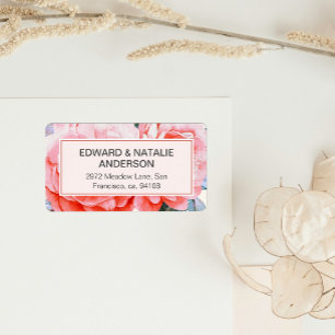 Wasserfarbenpeere   PinkFlower Wedding RSVP-Adress Adressaufkleber