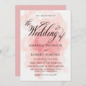 Wasserfarbenpeitsche Einladung zur Hochzeit in Ros (Vorne/Hinten)