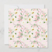 Wasserfarbenpeonies Blumengarten Kinderdusche Einladung (Rückseite)