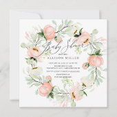 Wasserfarbenpeonies Blumengarten Kinderdusche Einladung (Vorderseite)