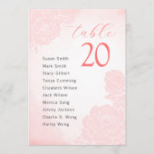 Wasserfarbenpeonies Hochzeitsdiagrammkarte Programm (Vorderseite)