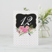 Wasserfarbenpeonies Hochzeitsempfang Tischnummer (Stehend Vorderseite)