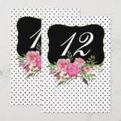 Wasserfarbenpeonies Hochzeitsempfang Tischnummer (Vorne/Hinten)