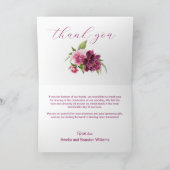 Wasserfarbenpeonies Rustikale Hochzeit Danke Karte (Innenseite)