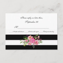 Wasserfarbenpeonies und Streifen Hochzeitskarte de