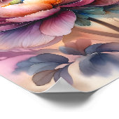 Wasserfarbenpeony in Vollblut Poster (Ecke)