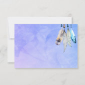 Wasserfarbenperlen 'n Feathers Wedding RSVP (Rückseite)