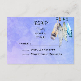 Wasserfarbenperlen 'n Feathers Wedding RSVP
