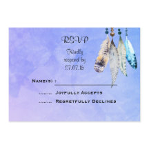 Wasserfarbenperlen 'n Feathers Wedding RSVP