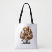 Wasserfarbenpet Cocker Spaniel personalize Tasche (Vorderseite)