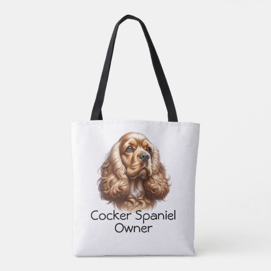 Wasserfarbenpet Cocker Spaniel personalize Tasche (Rückseite)