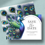 Wasserfarbenpfau Save the Date Einladung<br><div class="desc">Set den Ton für Ihren besonderen Tag mit unserer rustikalen Hochzeit speichern Sie das Datum Einladungen, ein perfektes Vorspiel für Ihre Liebe Geschichte. Jede Einladung ist mit Aquarellpfählen und Elementen geschmückt, die die Namen von Braut und Bräutigam elegant umrahmen. Der Charme setzt sich auf der Rückseite fort, mit einem einzigartigen...</div>
