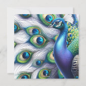 Wasserfarbenpfauenhochzeit speichert die Datumskar Save The Date (Rückseite)