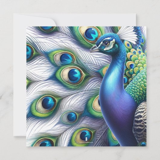 Wasserfarbenpfauenhochzeit speichert die Datumskar Save The Date (Rückseite)