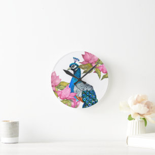 Wasserfarbenpfeife Runde Wanduhr