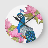 Wasserfarbenpfeife Runde Wanduhr (Vorderseite)