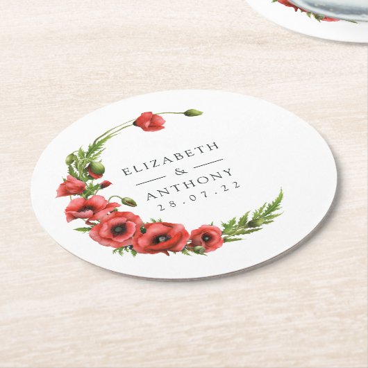 Wasserfarbenpfeifen Rustikale Hochzeit Runder Pappuntersetzer (Angewinkelt)