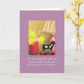 Wasserfarbenpferd auf Rädern Freundschaft Karte (Gelbe Blume)