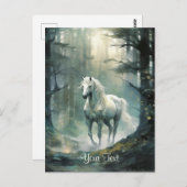 Wasserfarbenpferd im Wald - personalisiert Postkarte (Vorne/Hinten)