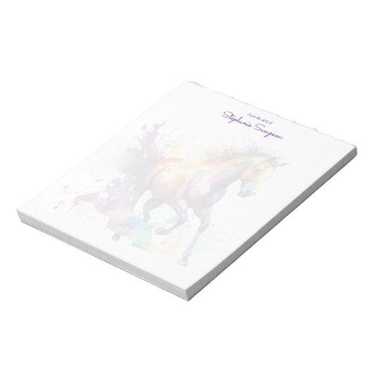 Wasserfarbenpferd Lover Maßgeschneidert Notizblock (Rotiert)