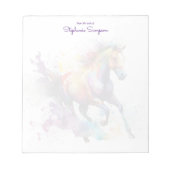 Wasserfarbenpferd Lover Maßgeschneidert Notizblock (Vorderseite)