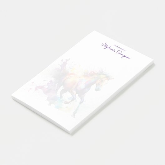 Wasserfarbenpferd Lover Maßgeschneidert Post-it Klebezettel (angewinkelt)