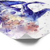 Wasserfarbenpferd Poster (Ecke)