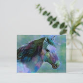Wasserfarbenpferd Postkarte (Stehend Vorderseite)
