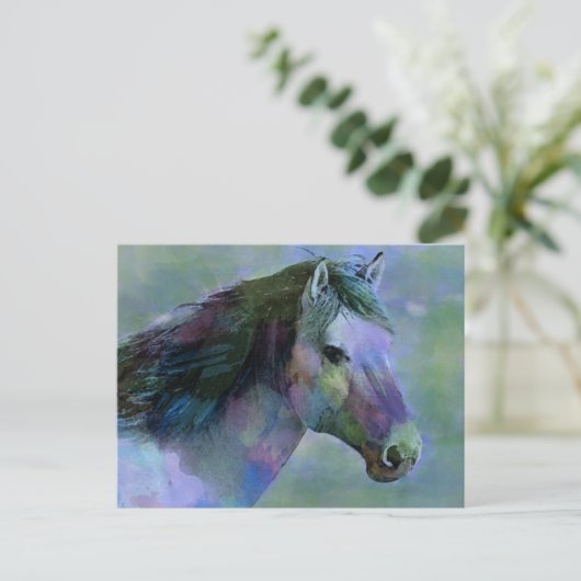 Wasserfarbenpferd Postkarte (Stehend Vorderseite)