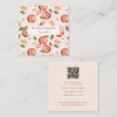 Wasserfarbenpfirsiche Blüten ernährungswissenschaf Quadratische Visitenkarte (Vorne/Hinten)