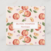 Wasserfarbenpfirsiche Blüten ernährungswissenschaf Quadratische Visitenkarte (Vorderseite)