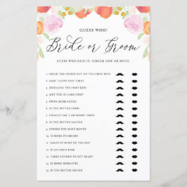 Wasserfarbenpfirsiche raten, wer Braut oder Game i