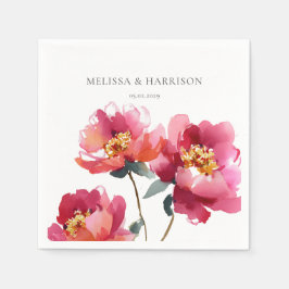 Wasserfarbenpfirsiche Serviette