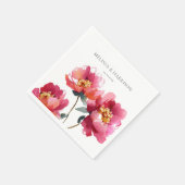 Wasserfarbenpfirsiche Serviette (Ecke)