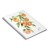 Wasserfarbenpfirsiche Sommerfrucht Spiralfeuer Notizblock (Rechte Seite)