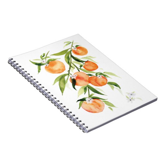 Wasserfarbenpfirsiche Sommerfrucht Spiralfeuer Notizblock (Rechte Seite)