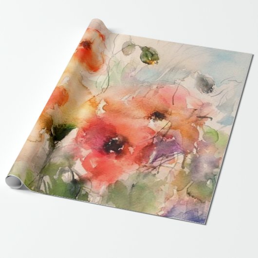 Wasserfarbenpflücke fallen geschenkpapier (Ungerollt)