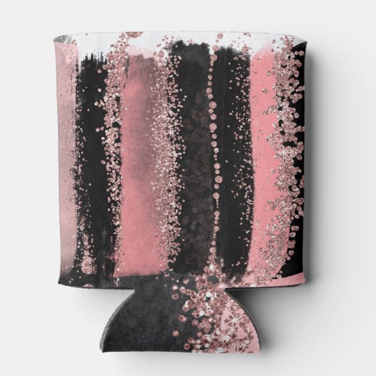 Wasserfarbenpinsel Schlaganfälle Rose Gold Imitate Dosenkühler (Rückseite)