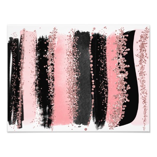 Wasserfarbenpinsel Schlaganfälle Rose Gold Imitate Fotodruck (Vorne)