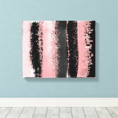 Wasserfarbenpinsel Schlaganfälle Rose Gold Imitate Leinwanddruck (Insitu (Holzboden))